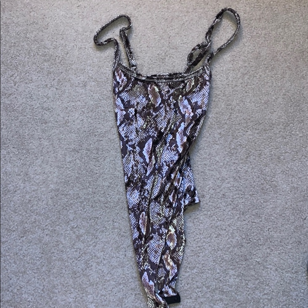 Snake print body suit